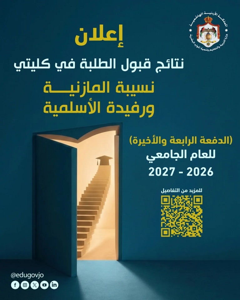 أسماء الدفعة الاخيرة من الطلبة المرشحين للقبول في كليتي نسيبة ورفيدة لمرحلة الدبلوم