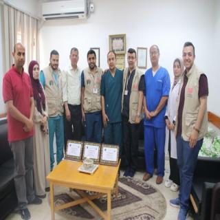 مستشفى غزة الأوروبي يكرم وفدا اردنيا 